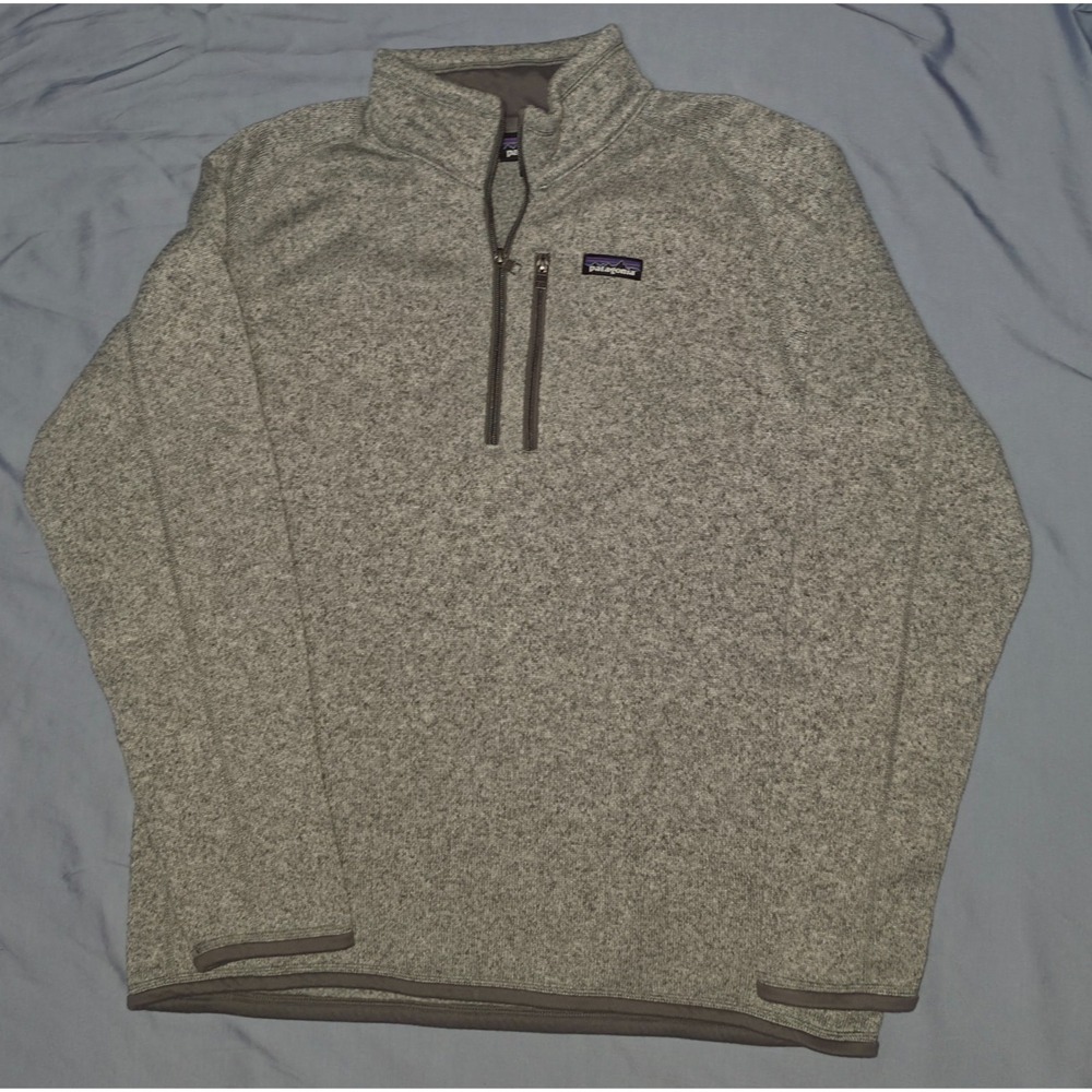 Patagonia Sweater Men Large‎ Gray Better Pullover Quarter Zip Knit Outdoor